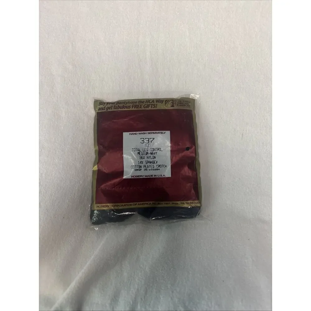 1 Pair Silkies Pantyhose TLC Hose W/ Support Legs Medium Size Navy